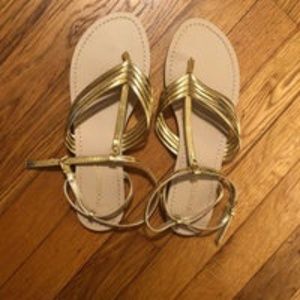 Gold Strappy Sandals